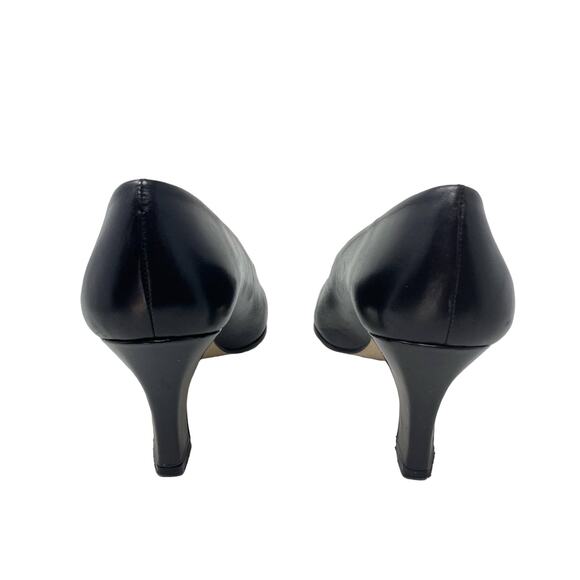 Etienne Aigner Black Leather Heels Vintage 8.5 - Picture 4 of 10